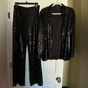 Black Sequin Set